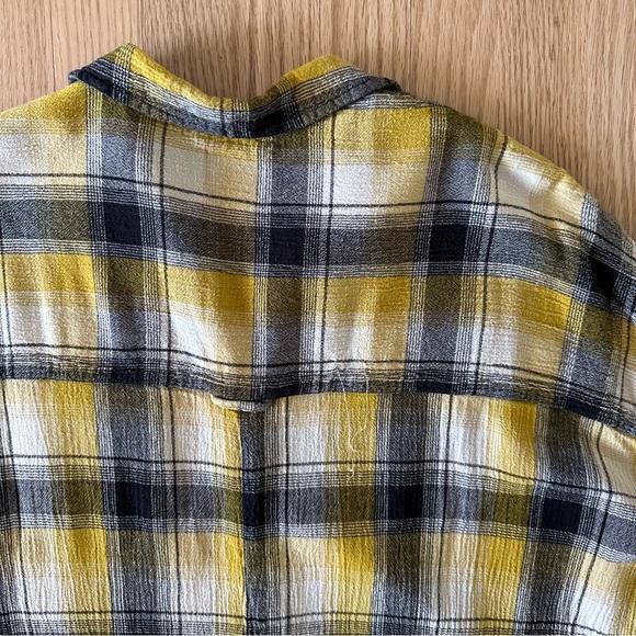 Maeve Anthropologie Yellow Plaid Floral Embroidered Oversized Tunic - Picture 12 of 12